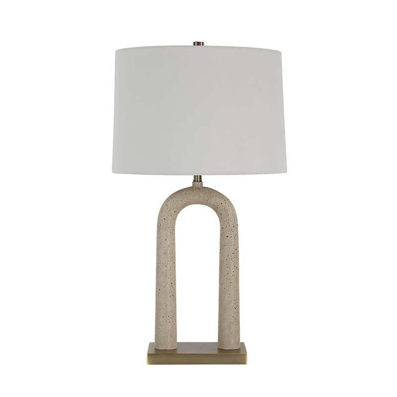 Arched Table Lamp with Drum Shade - 28.5" - Beige