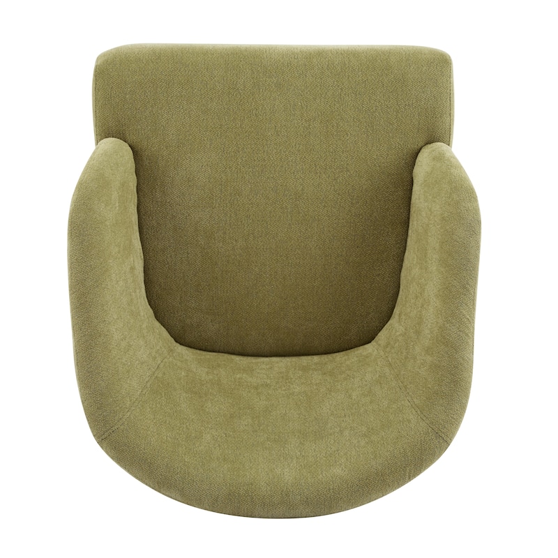 Polyester Mid-Century Accent Chair with Round Back, Wooden Legs and 300lb Weight Capacity