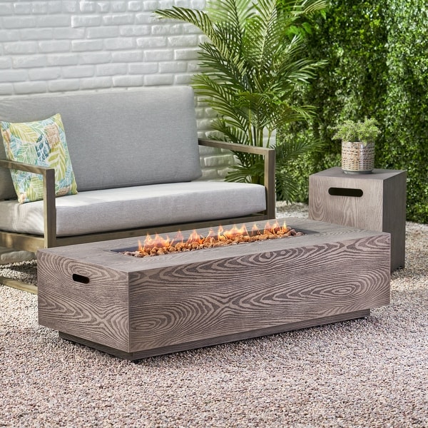 Senoia Outdoor 56" Outdoor 50,000 BTU Rectangular Fire Pit with Tank Holder by Christopher Knight Home. Opens flyout.