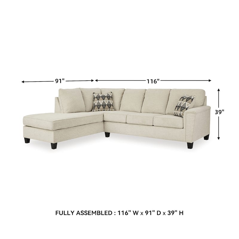 Signature Design by Ashley Abinger 2-Piece Sectional with Chaise - 116"W x 91"D x 39"H