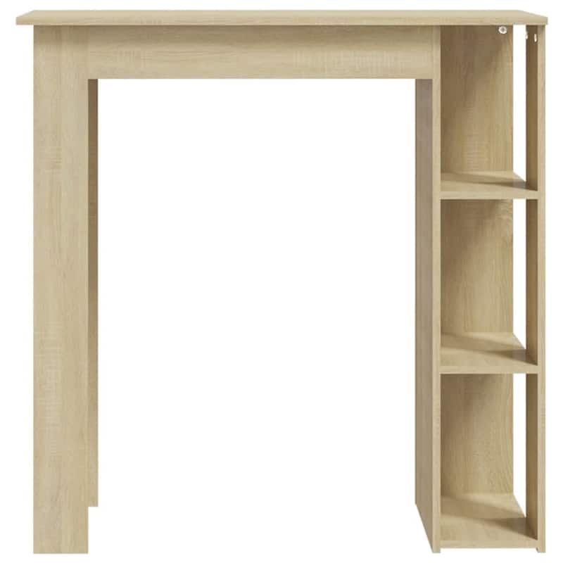 vidaXL Bar Table Kitchen Pub Table Bistro Table with Shelf Engineered Wood - 40.2" x 19.7" x 40.7"