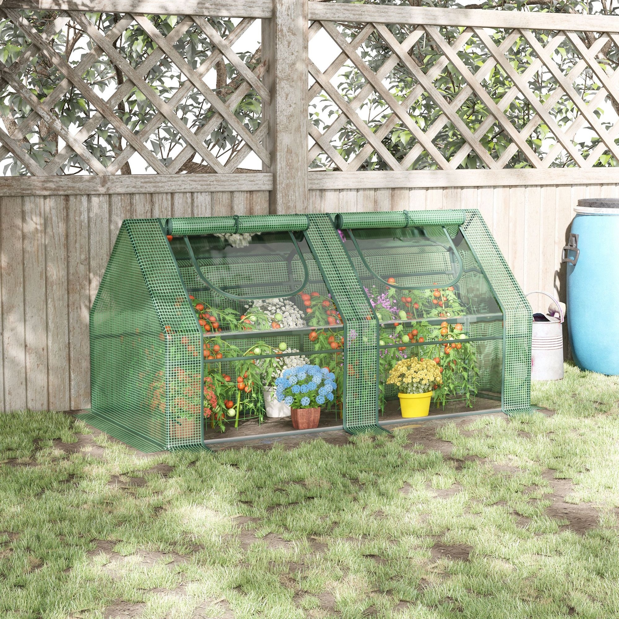 Outsunny 6x3-foot Portable Garden Greenhouse Hot House with 2 Covers - 70.75" L x 35.5" W x 35.5" H