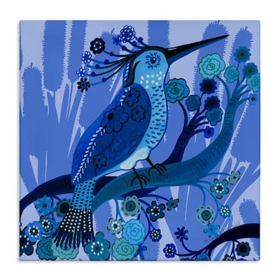 Stupell Folk Style Blue Bird Canvas Wall Art Design By Kay Widdowson
