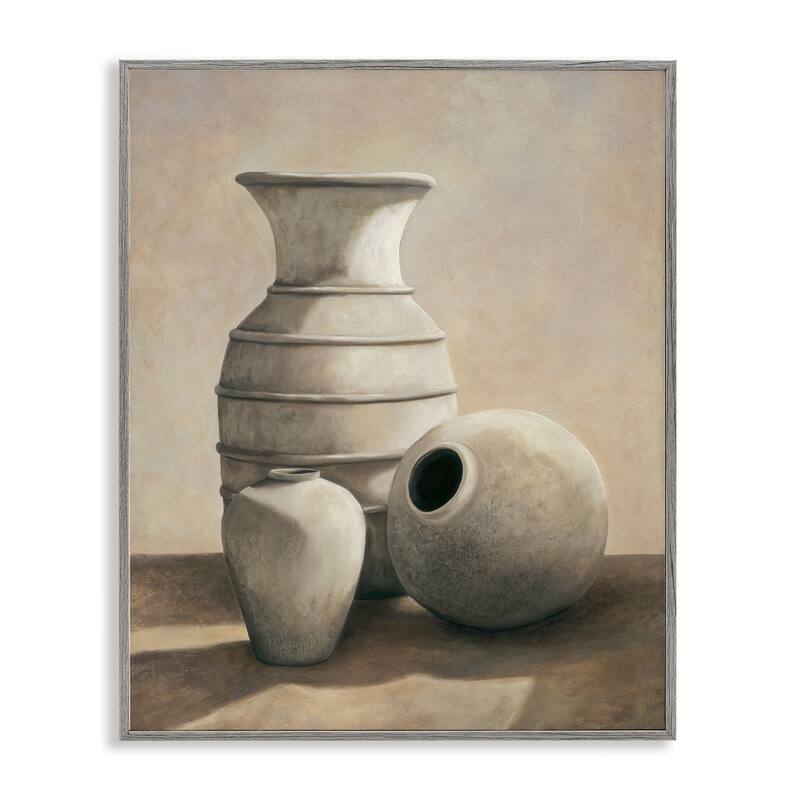 Stupell Traditional Vessels Still Life Framed Giclee Art Design By André Mazo - 16 x 20 - Grey