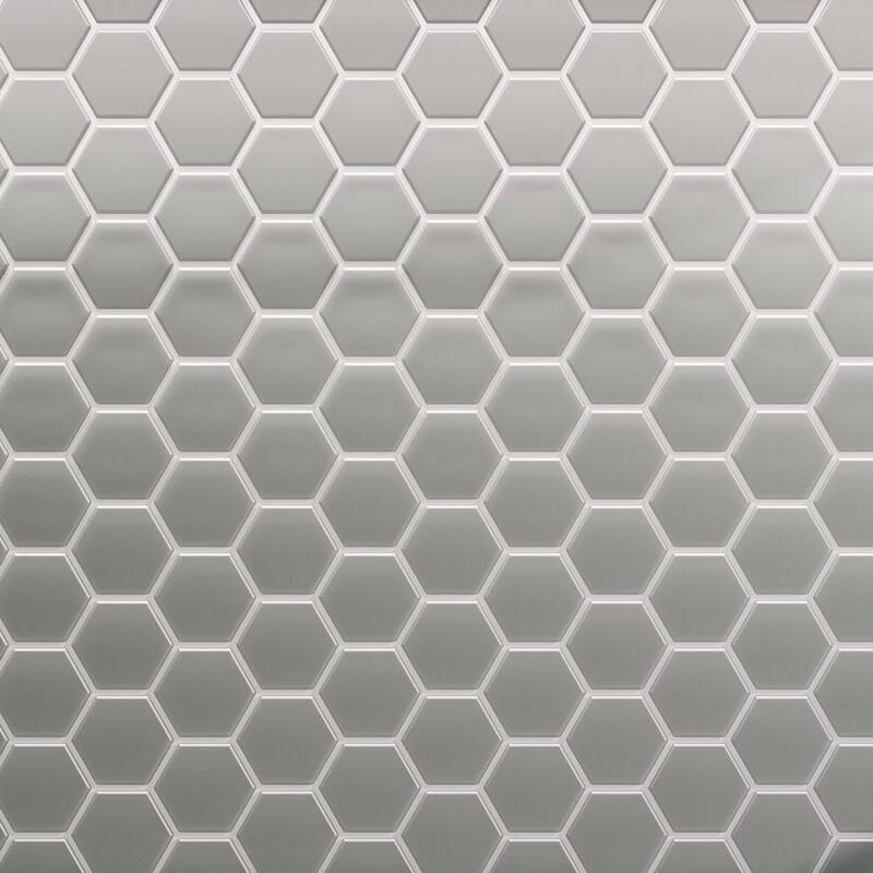 3" Beehive 10.25 in. x 11.75 in. Hexagon Glass Mesh-Mounted Mosaic Tile - Marsh Matte - 10.25 in. x 11.75 in.