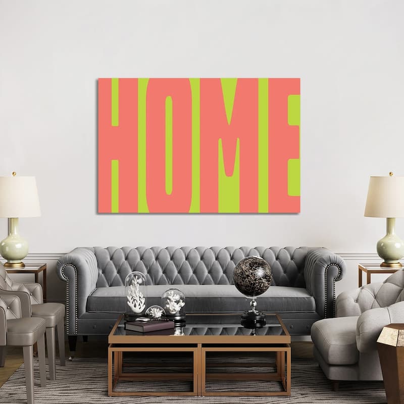 iCanvas "Home Green Fluo" by Mambo Art Studio Canvas Print