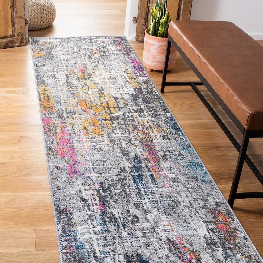 World Rug Gallery Distressed Abstract Area Rug