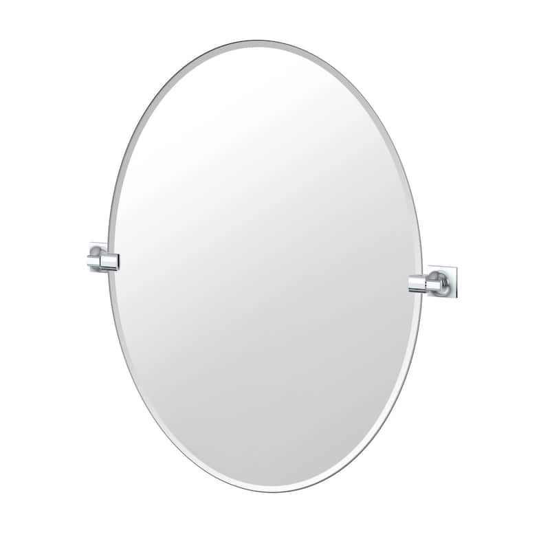 Gatco 5589LG Waterline 32" x 28" Contemporary Oval Frameless Bathroom - Chrome