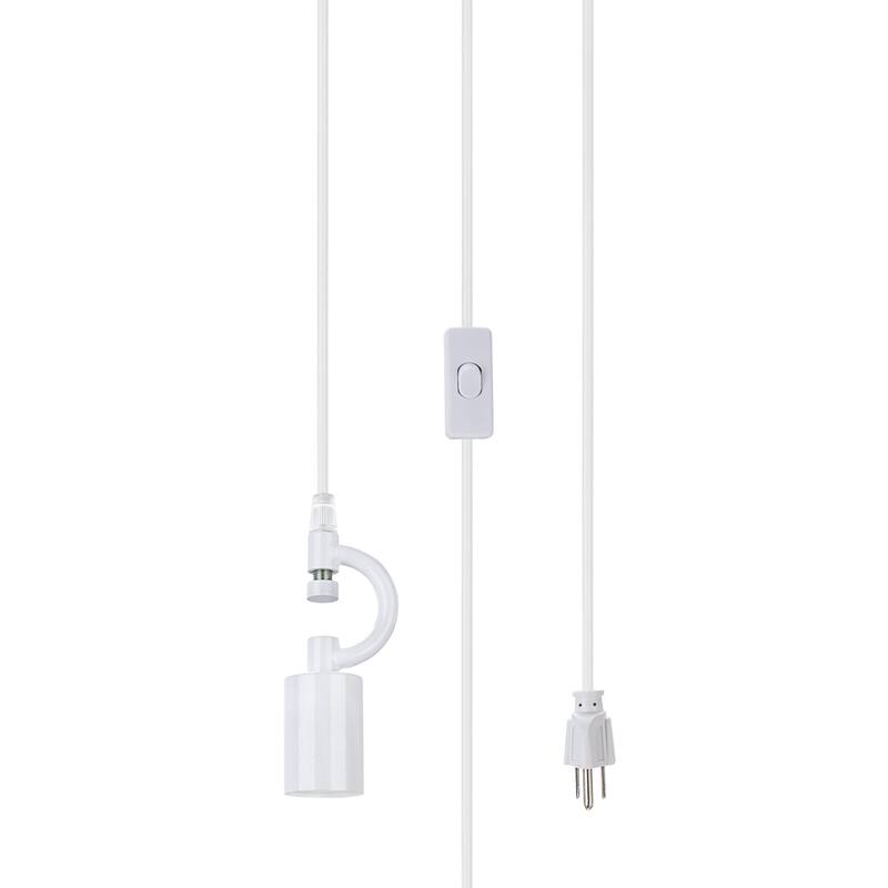 Aspen Creative 1-Light Plug-In Swag Light Conversion Kit, Light Grey - WHITE