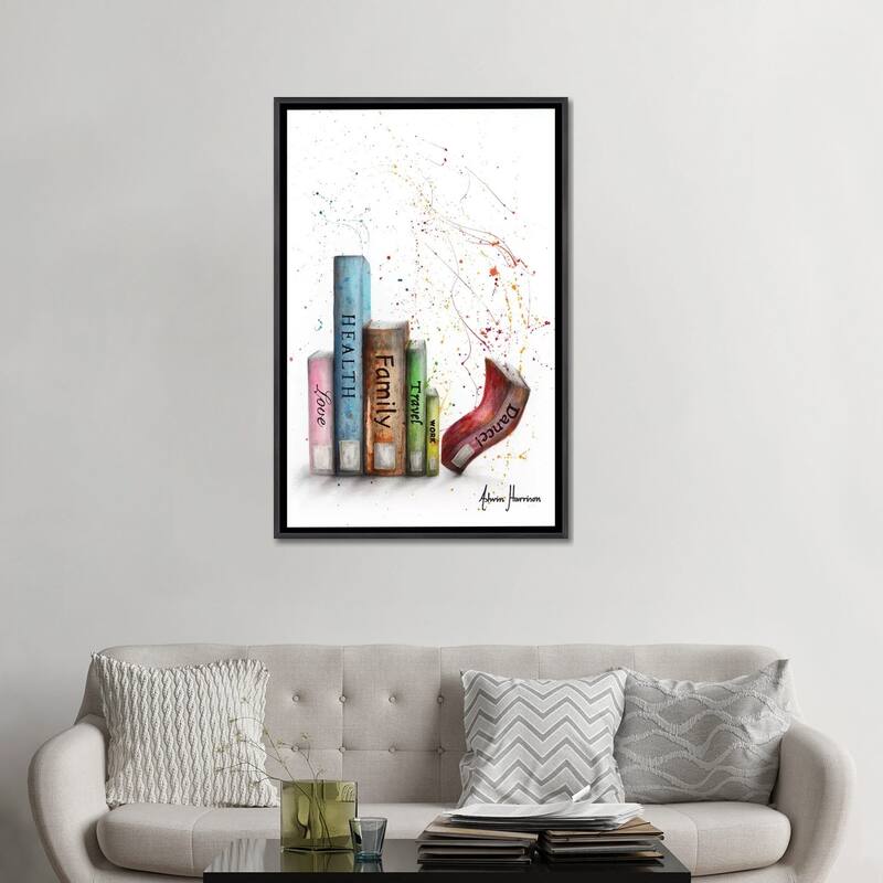 iCanvas "Life Dance Books" by Ashvin Harrison Framed