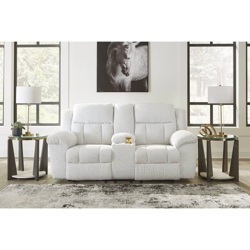 Signature Design by Ashley Frohn Double Reclining Loveseat with Console - 80"W x 40"D x 42"H