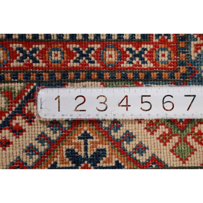 Blue Kazak Foyer Rug Hand-Knotted Traditional Wool Carpet - 2'8"x 4'1"