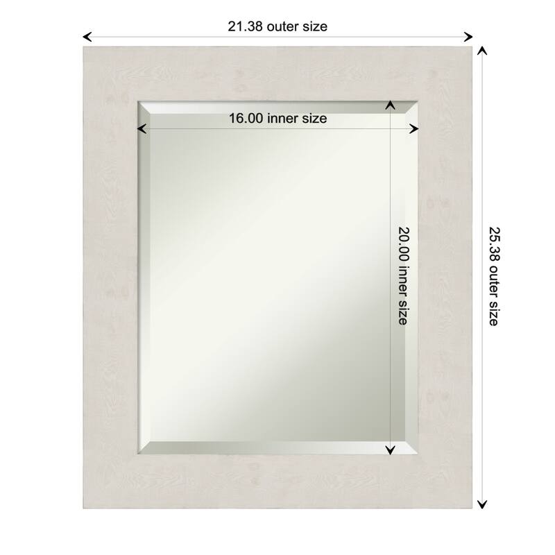 Beveled Wall Mirror - Rustic Plank Espresso Frame