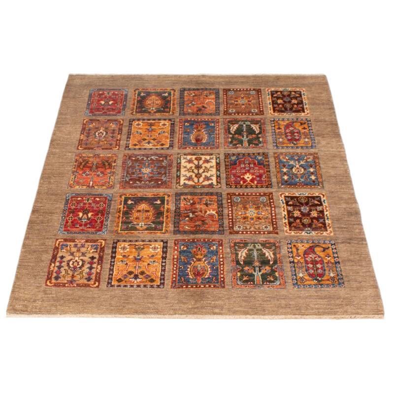 ECARPETGALLERY Hand-knotted Modern Ersari Taupe Wool Rug - 4'10 x 6'2