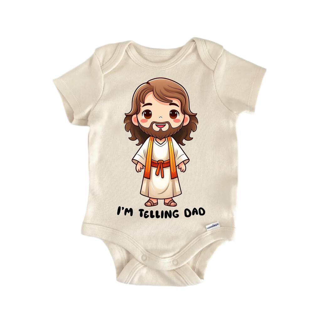 Telling Dad Jesus Religious God Christian - Baby Boy Girl Clothes Bodysuit