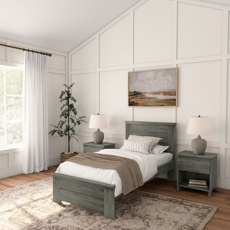Plank and Beam Farmhouse Twin Bed with Panel Headboard