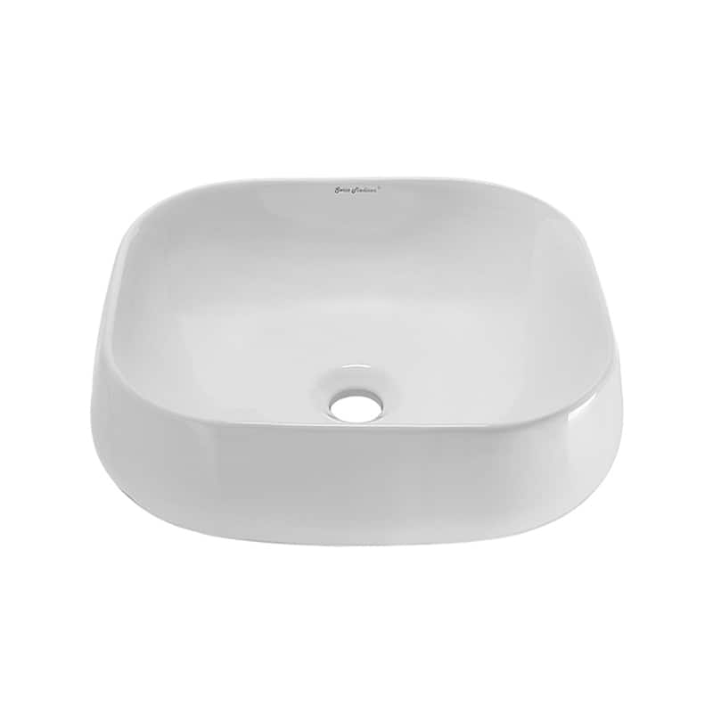 Montparnasse 18 Square Ceramic Vessel Sink - 17.7" x 15.75" 5.7"
