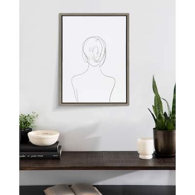 Kate and Laurel Sylvie Minimalist Woman Framed Canvas by Teju Reval