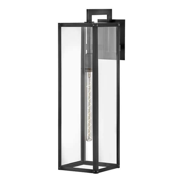 slide 2 of 3, Hinkley Max Collection One Light 5W Med. LED Outdoor Large Wall Mount Lantern, Black