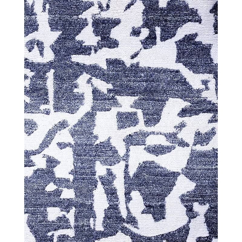 Modern One-of-a-Kind Hand-Knotted Area Rug, Blue - 9' 1" x 12' 0"