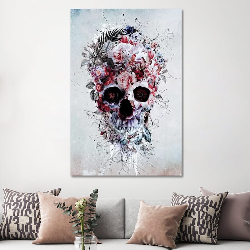 iCanvas "Floral Skull RPE" by Riza Peker Canvas Print