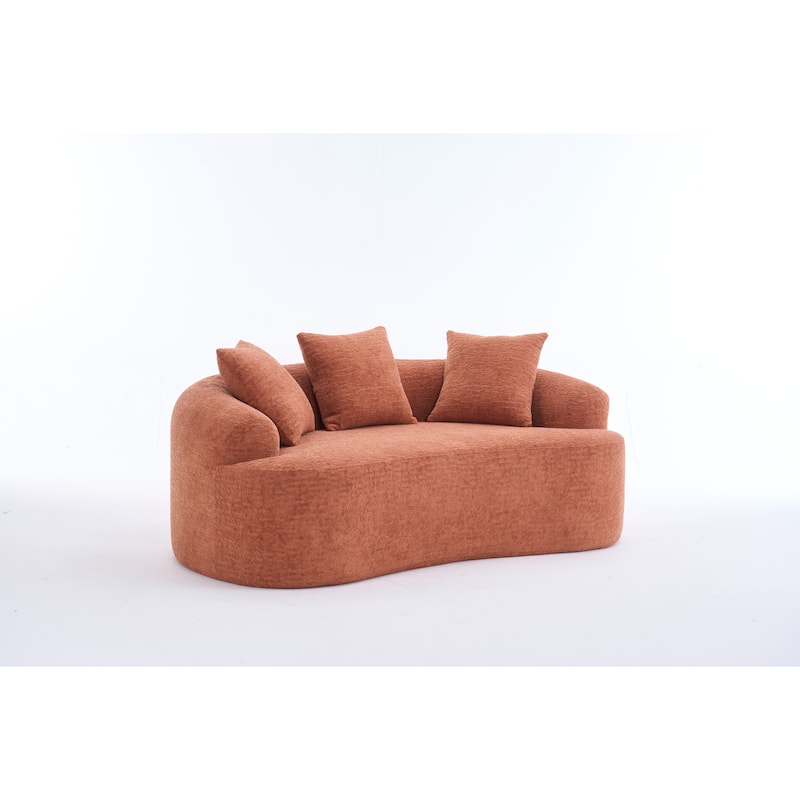 65"Chenille 2-Seater Sofa with Easy Assembly, Medium Firm Cushion, and 300 lbs Weight Capacity"