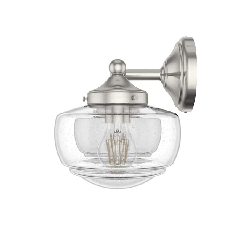 Hunter Saddle Creek Vanity Wall Light - Transitional, Vintage Schoolhouse - Damp Rated!