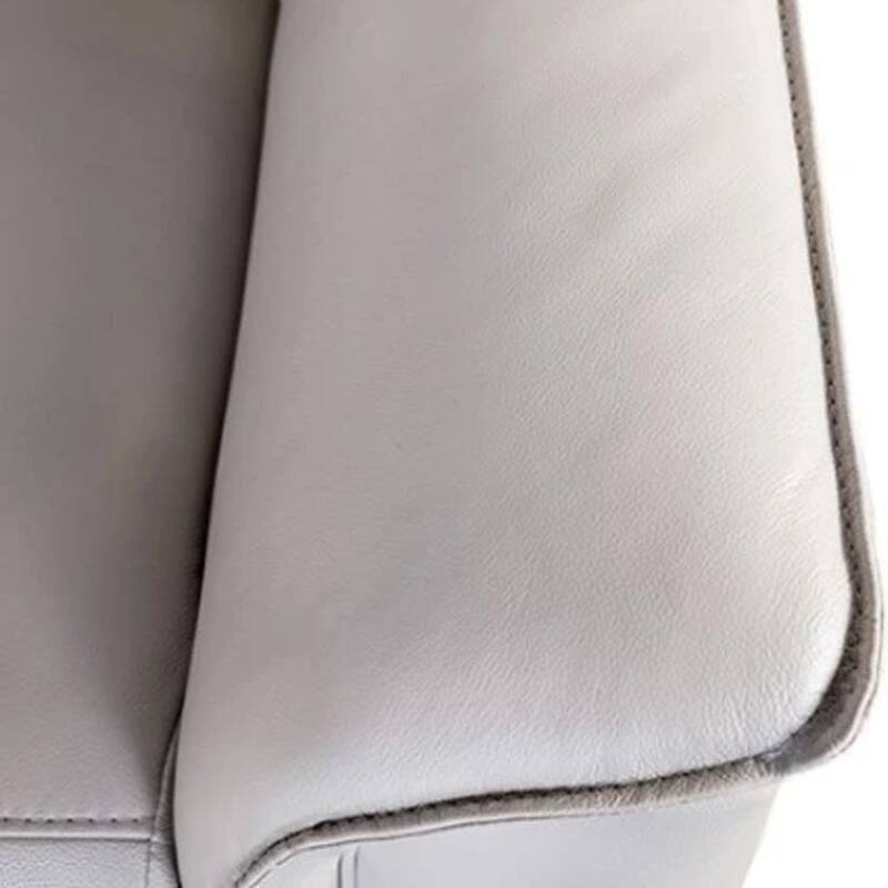 Lenne Sofa, Taupe Gray Faux Leather, Manual Reclining Mechanism, 86 Inch