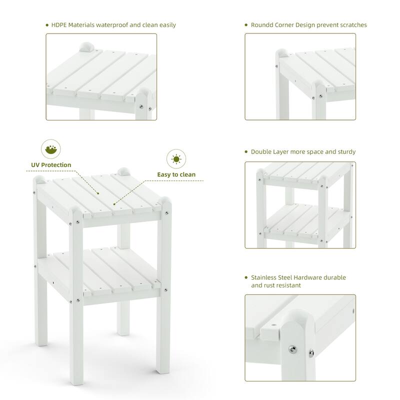 Outdoor Side Table in HDPE for Your Patio or Garden