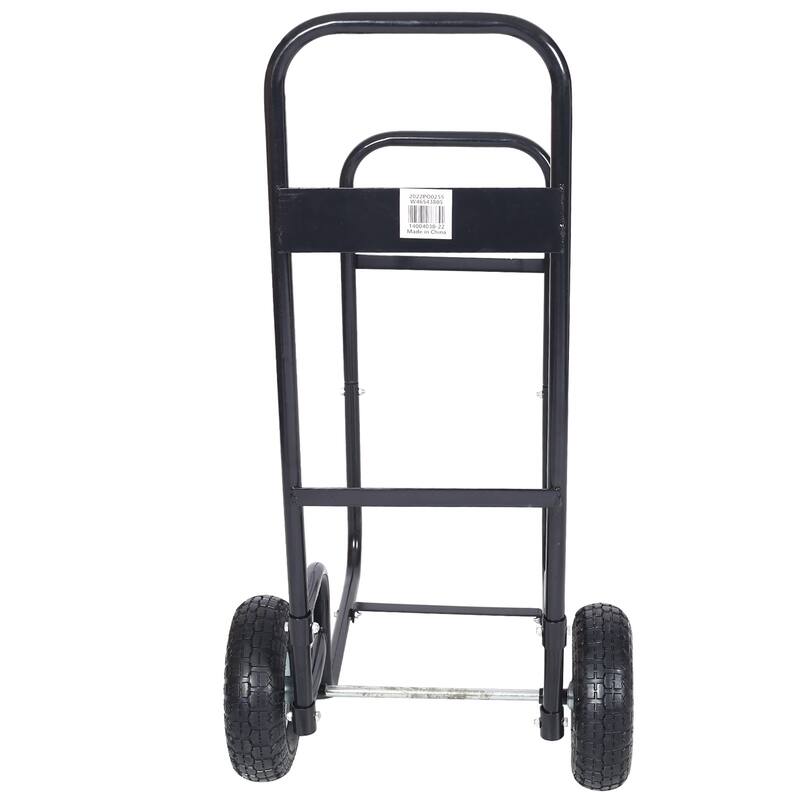 Outdoor Firewood Cart, Log Rolling Cart w/Pneumatic Wheels