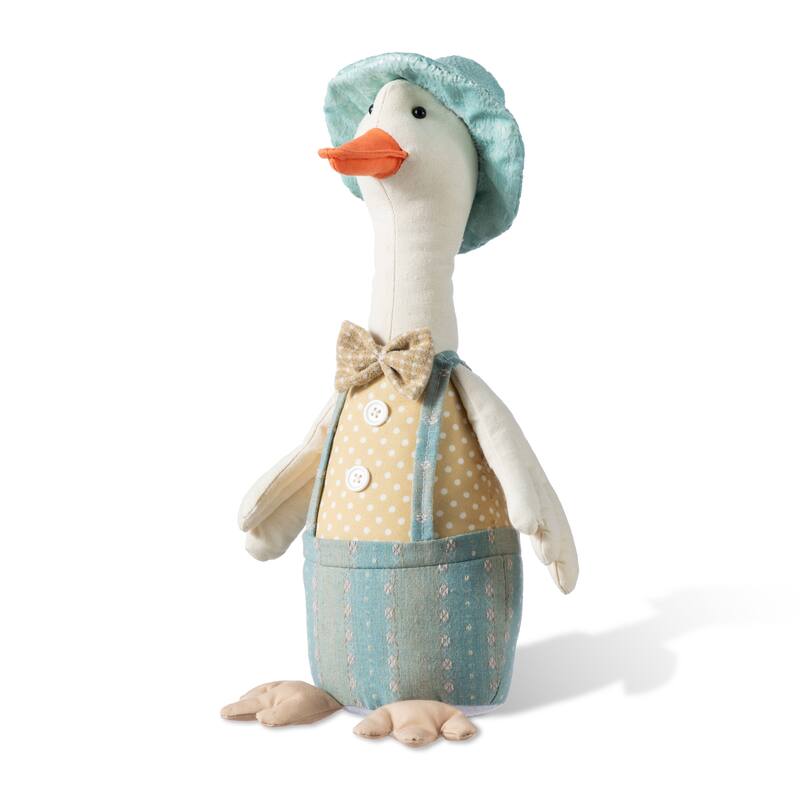 Glitzhome 15.75"H Easter Fabric Boy Duck Figurine