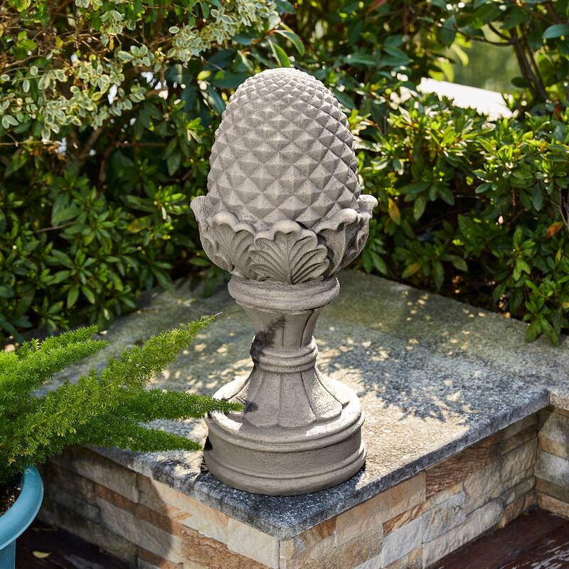 Glitzhome MGO Sand/Bronze Finish Blessings Artichoke Garden Statues Coastal Sculpture Quality-upgraded