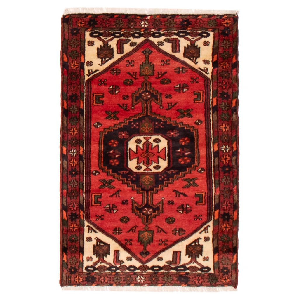 ECARPETGALLERY Hand-knotted Andelz Red Wool Rug - 2'10 x 4'5