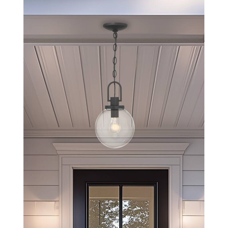 The Great Outdoors 73364 Wenston 8" Wide Outdoor Pendant with Clear