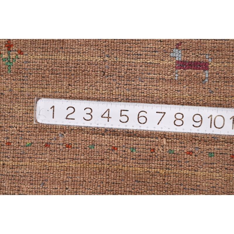 Striped Gabbeh Indian Accent Rug Handmade Wool Carpet - 3'2" x 4'10"