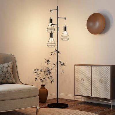 Farmhouse Industrial Floor Lamp Standing Tree Tall Lamp