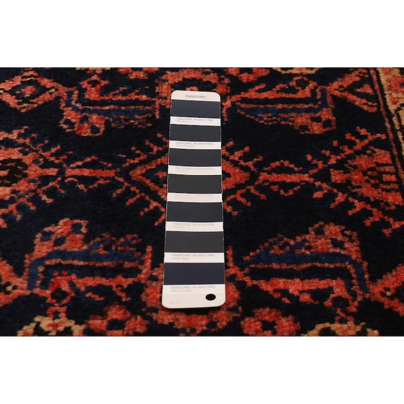 Andelz Navy, Red Rug 3'7" x 12'6" - 3'7 x 12'6