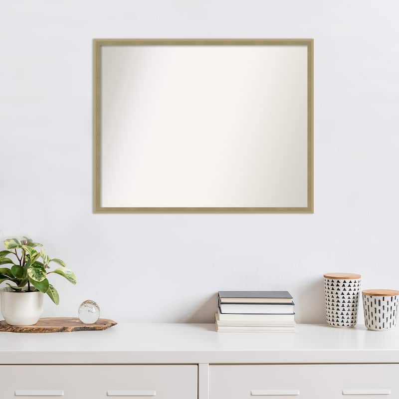 Non-Beveled Lucie Champagne Framed Decorative Wall Mirror