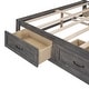 preview thumbnail 42 of 52, Full/Queen Size Platform Bed with 6 Storage Drawers, Wooden Bedframe, Storage Bed, Headboard Not Include, for Kids/Teens/Adults