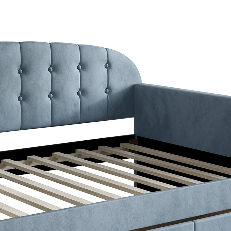 CraftPorch Modern Velvet Twin Size Daybed with Storage
