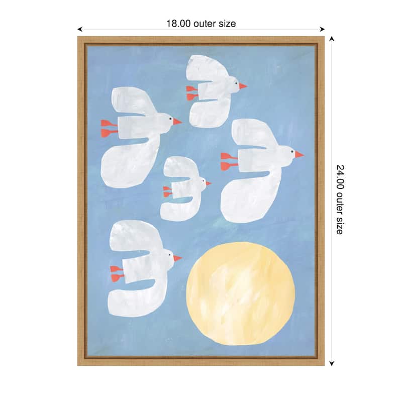 Kate and Laurel Seagulls by Alicia Abla Framed Canvas Wall Art Print