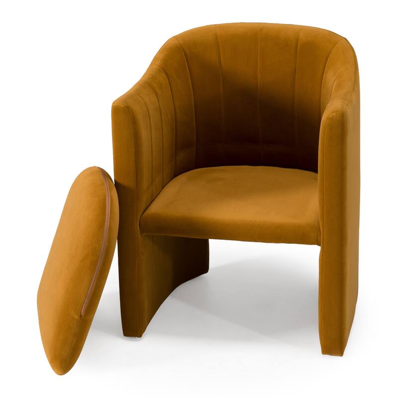 Modrest Danube Modern Burnt Orange Fabric Dining Chair