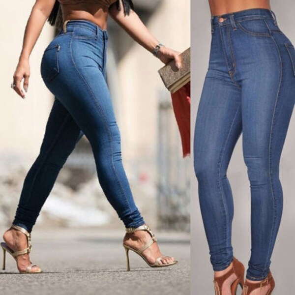 2018 New Autumn Pencil Pants Vintage High Waist Jeans New