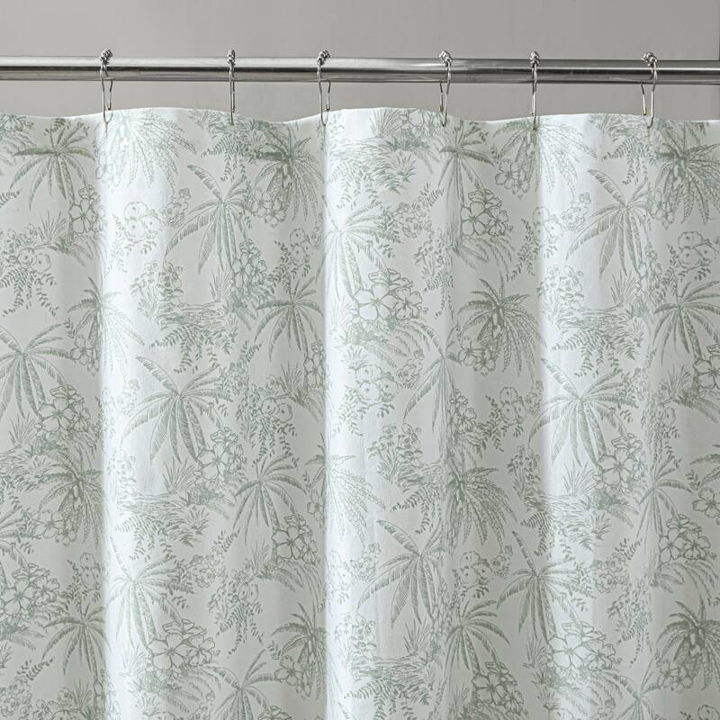 Tommy Bahama Pen And Ink Palm Cotton Shower Curtain