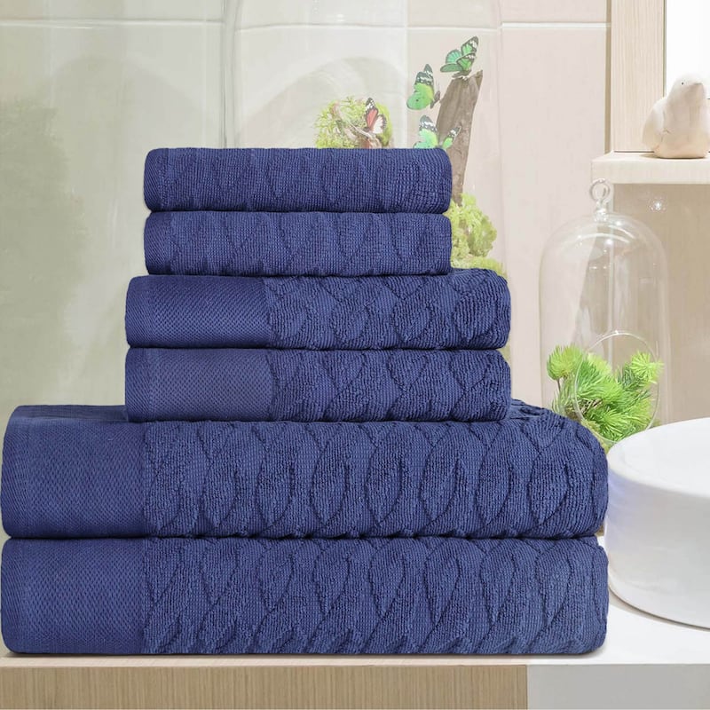 Turkish Cotton 6 Piece Herringbone Jacquard Towel Set by Superior
