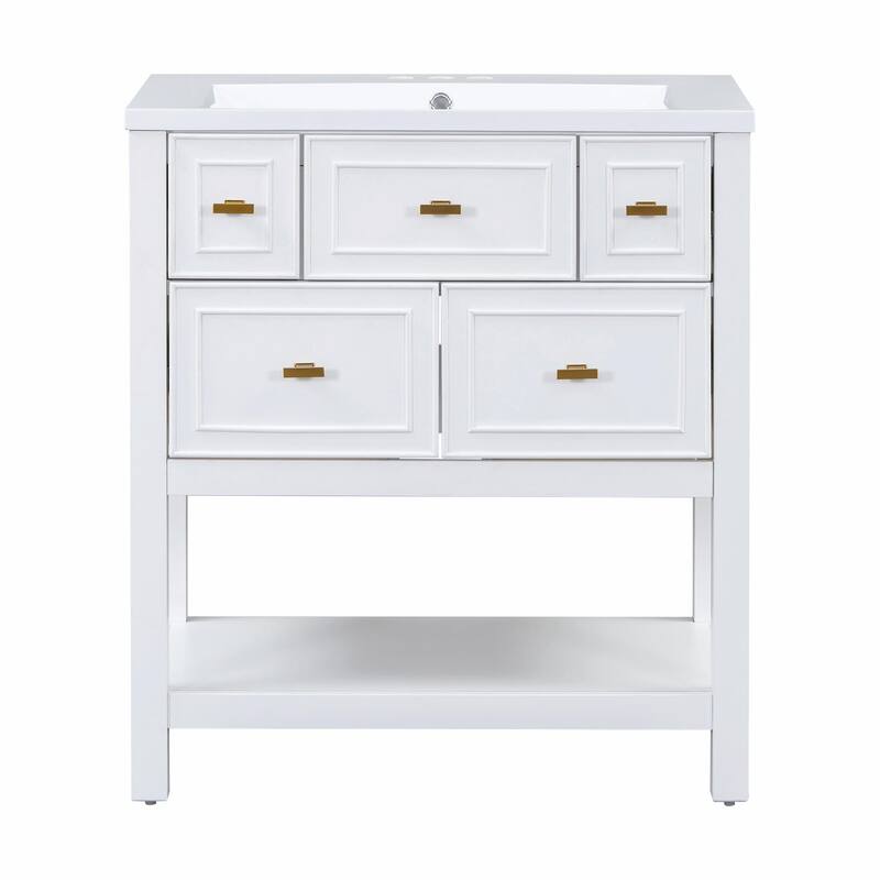 30'' Free Standing Bathroom Vanity with 5 Drawers