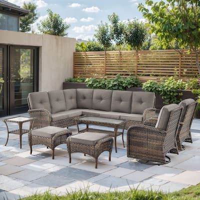 Outdoor Sectional Sofa with Chair Funiture Set