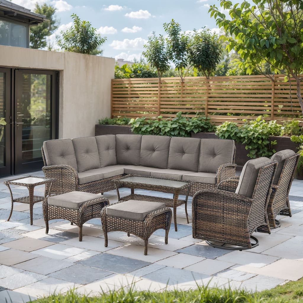 Outdoor Sectional Sofa with Chair Funiture Set