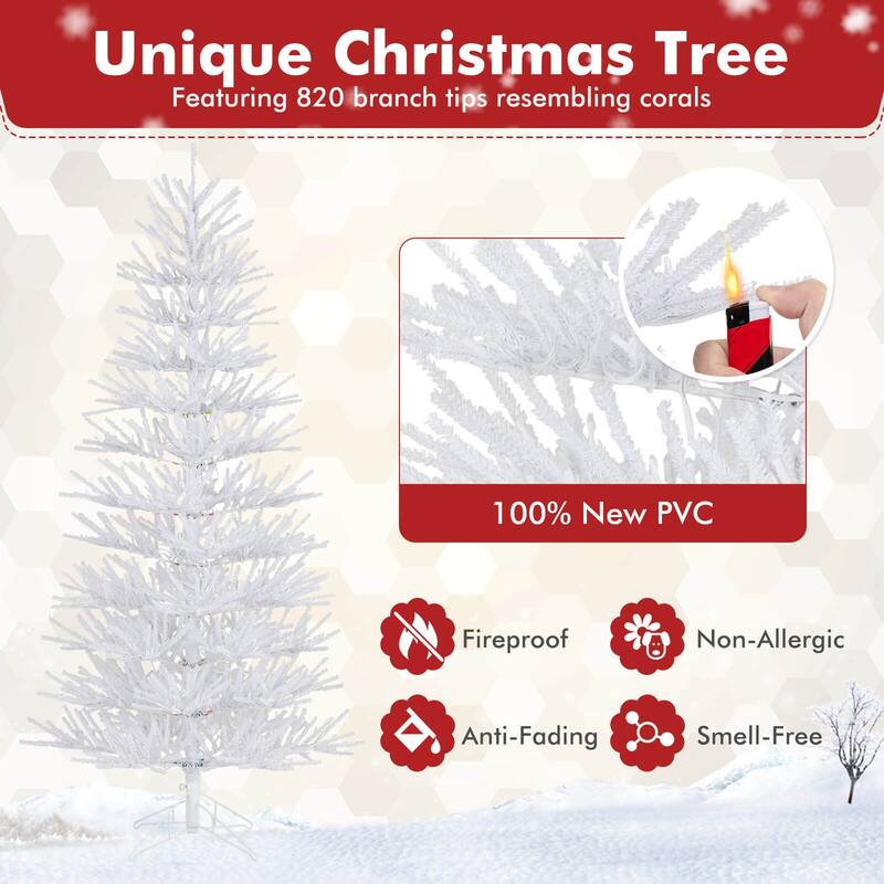 Costway 7 FT Artificial Xmas Tree Hinged Christmas Tree with 820 - See Details