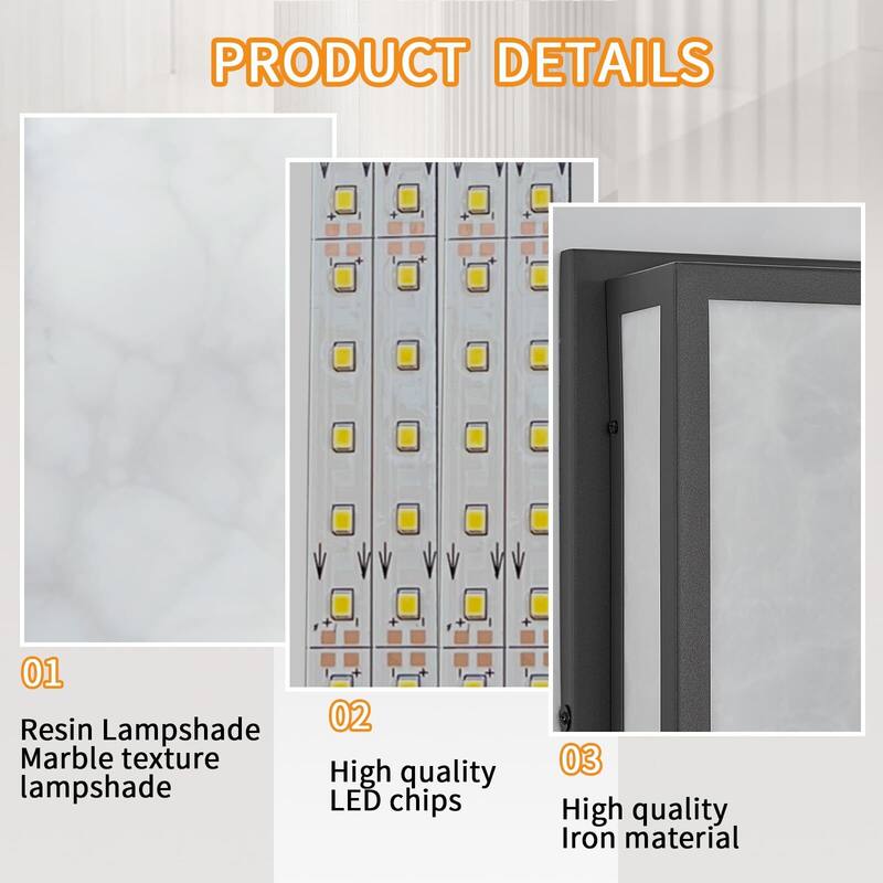 Outdoor Hardwired Marble LED Lantern Wall Sconce